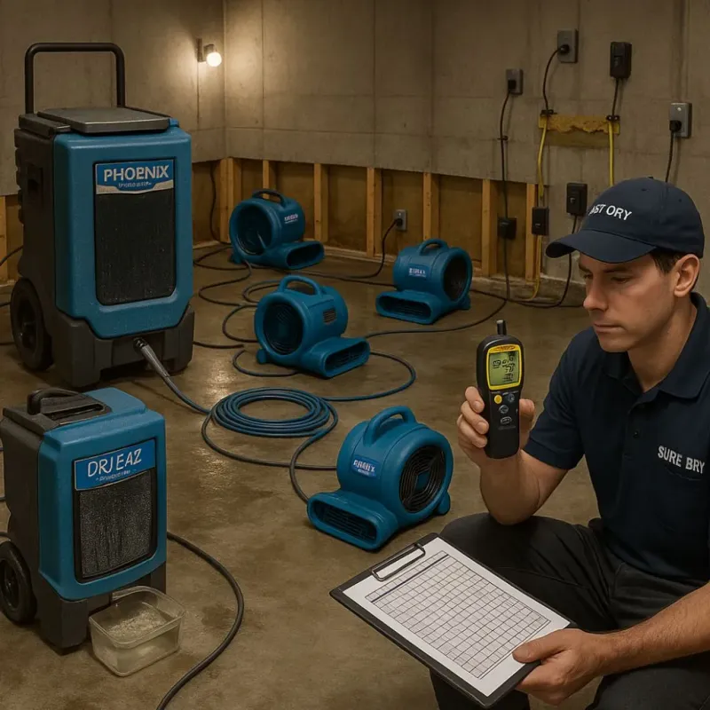 Structural Drying and Dehumidification process in Washington, ME